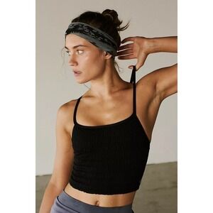 Free People FP Movement Femme Ruched Tank in Black NWOT Size XS/S